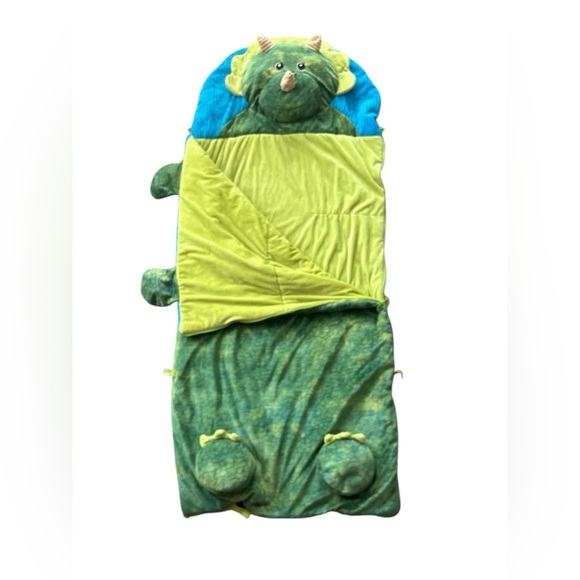Hugfun Animal Slumber Bag Sleeping Bag Green Dinosaur Triceratops - Picture 2 of 5